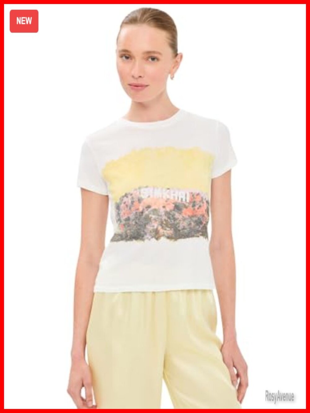 Cotton Graphic Tee Scoop Neck Short Sleeve Casual Top